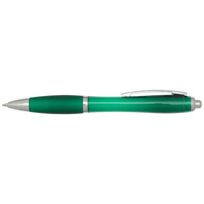 Bolígrafo de plástico reciclado con certificado RCS y cuerpo y empuñadura de color (tinta negra) "Nash"