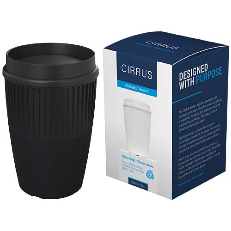 Vaso de 350 ml con tapa de 360° "Cirrus POP"