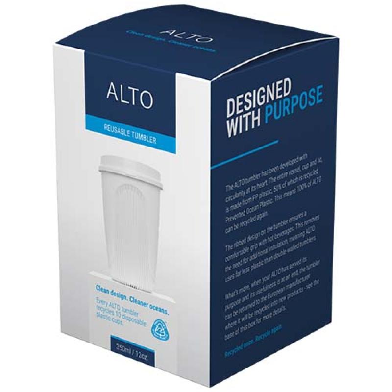 Vaso de 350 ml con tapa de 360° "Alto POP"