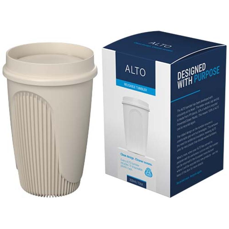 Vaso de 350 ml con tapa de 360° "Alto POP"