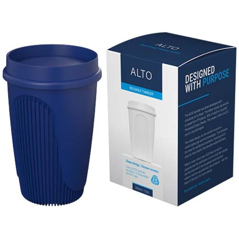 Vaso de 350 ml con tapa de 360° "Alto POP"