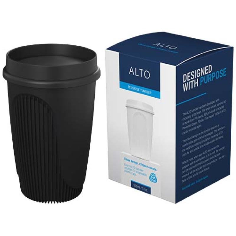 Vaso de 350 ml con tapa de 360° "Alto POP"