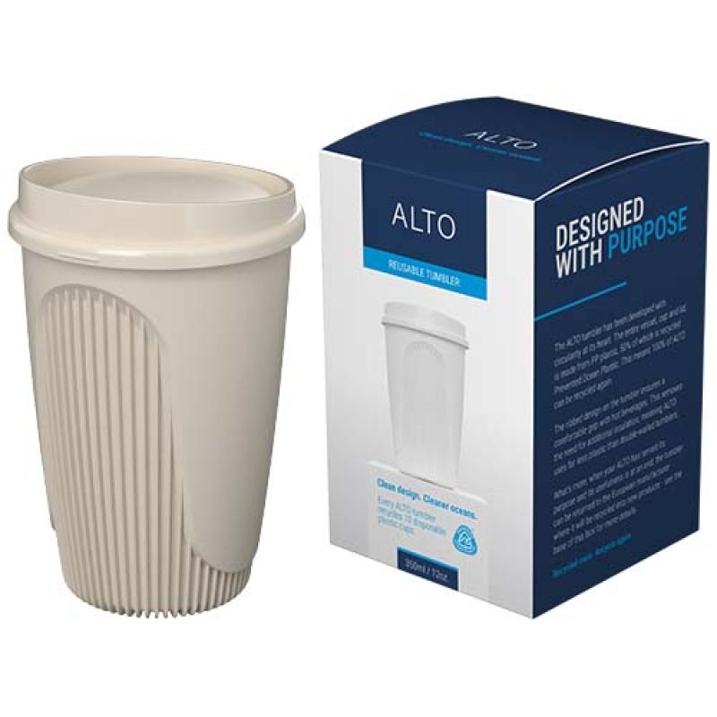 Vaso de 350 ml con tapa "Alto POP"