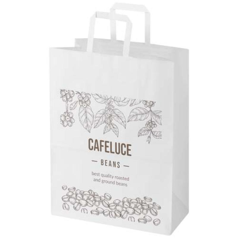 Bolsa de papel de 80-90 g/m2 con asas planas - 32 x 17 x 39 cm "Kraft"