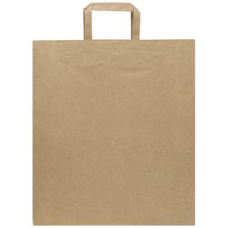 Bolsa de papel de 80-90 g/m2 con asas planas - 32 x 17 x 39 cm "Kraft"