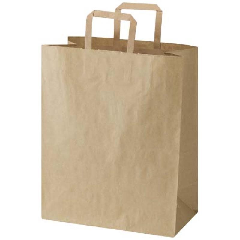 Bolsa de papel de 80-90 g/m2 con asas planas - 32 x 17 x 39 cm "Kraft"