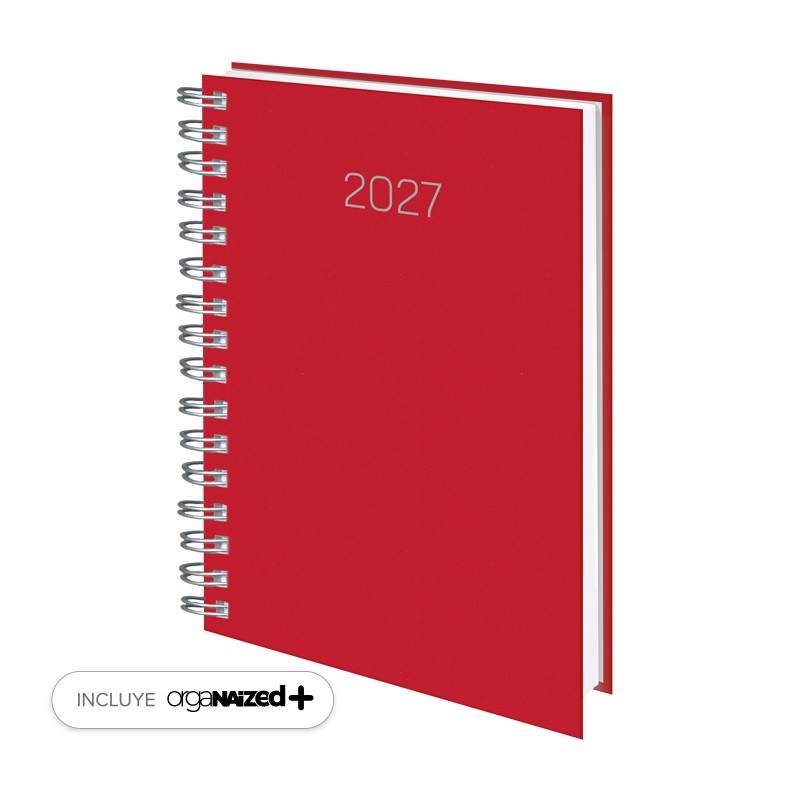 D08-Dietario Base Wire'o 58-Premium C21-Rojo