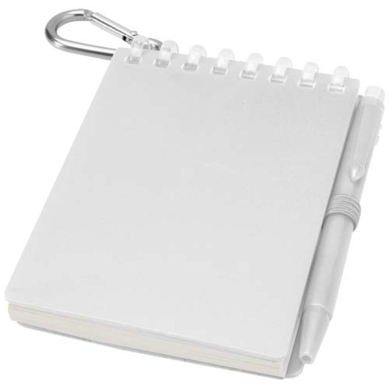 Set de libreta de tapa blanda y bolígrafo de exterior de material reciclado (tinta azul) "Lig Mini"