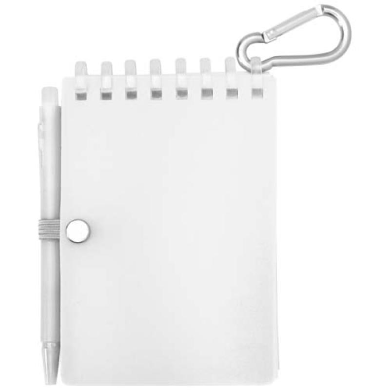 Set de libreta de tapa blanda y bolígrafo de exterior de material reciclado (tinta azul) "Lig Mini"