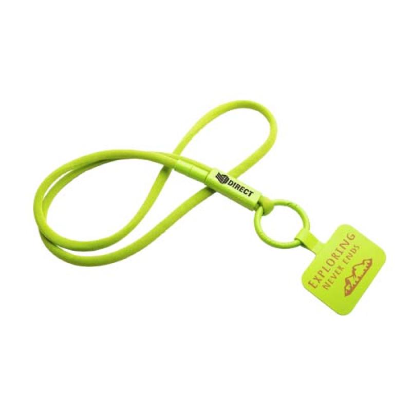 Lanyard con soporte para teléfono con tubo de plástico reciclado "Tubyard"