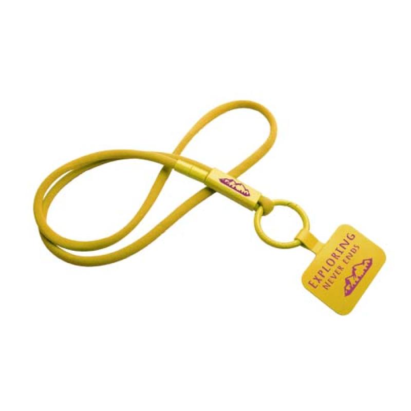 Lanyard con soporte para teléfono con tubo de plástico reciclado "Tubyard"
