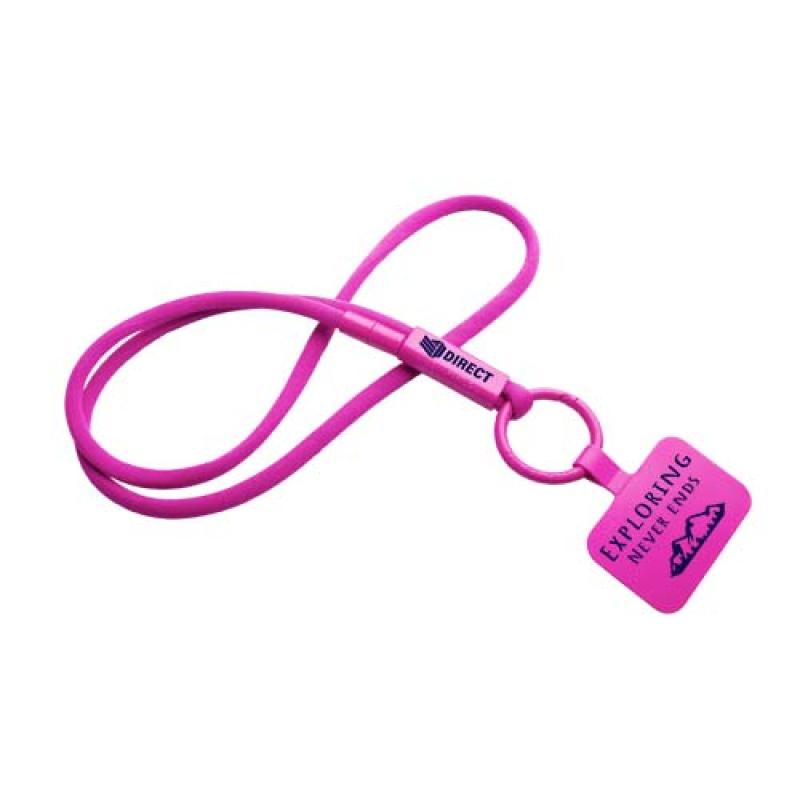 Lanyard con soporte para teléfono con tubo de plástico reciclado "Tubyard"