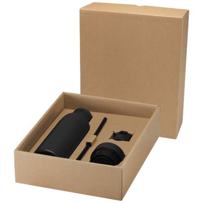 Botella de 650 ml de acero inoxidable reciclado con certificado RCS de doble pared con 3 tapas Iluminate