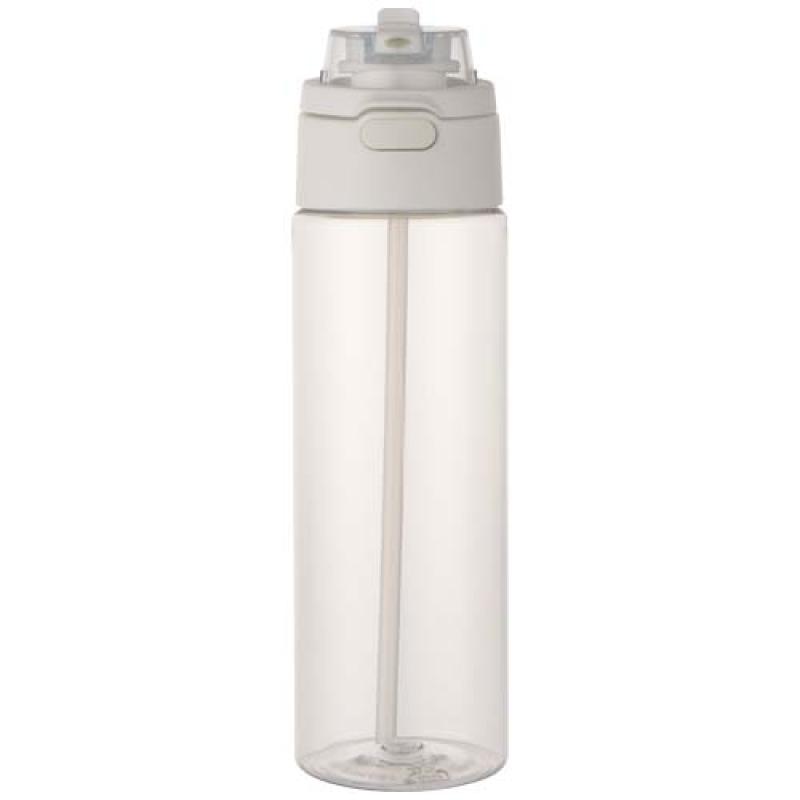 Botella de agua Theron de 700 ml de plástico reciclado RCS con tapa de doble función y pajita abatible