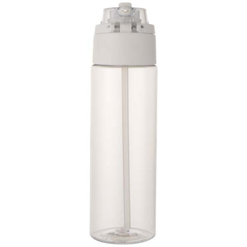Botella de agua Theron de 700 ml de plástico reciclado RCS con tapa de doble función y pajita abatible