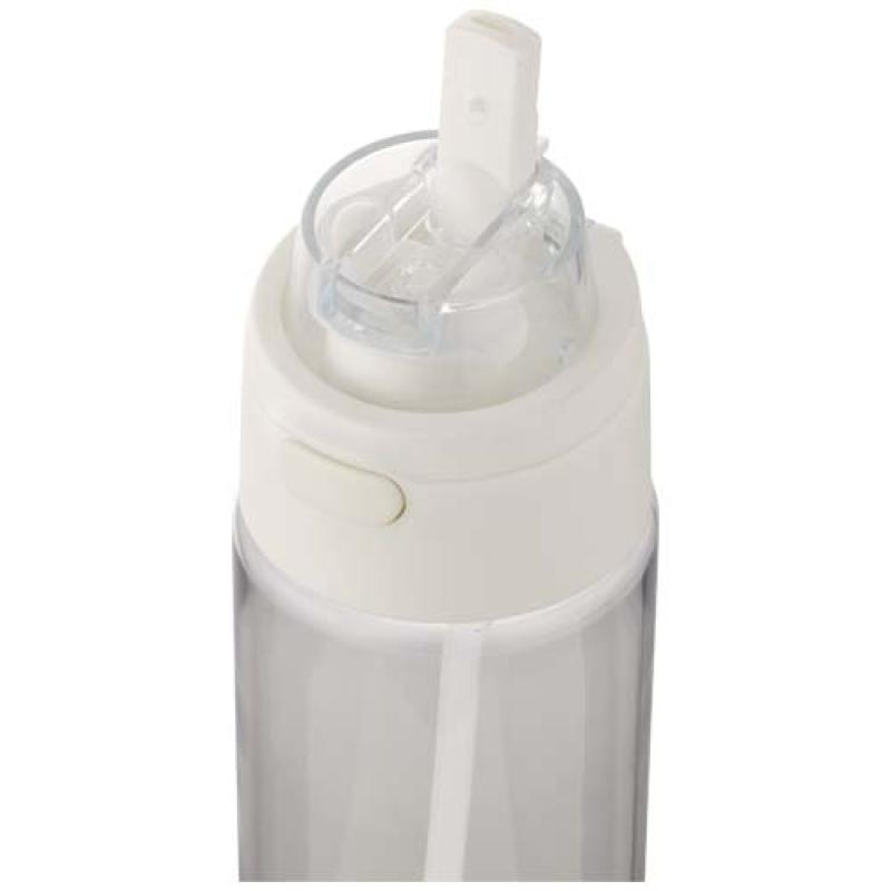 Botella de agua Theron de 700 ml de plástico reciclado RCS con tapa de doble función y pajita abatible