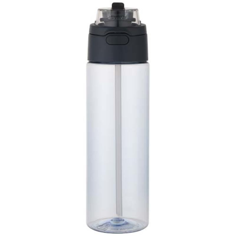Botella de agua Theron de 700 ml de plástico reciclado RCS con tapa de doble función y pajita abatible