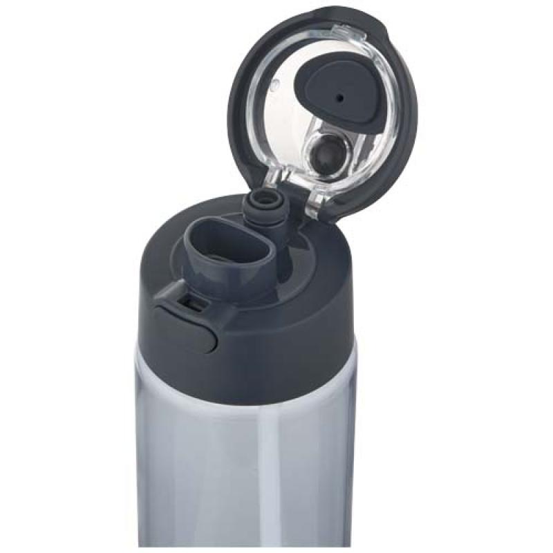 Botella de agua Theron de 700 ml de plástico reciclado RCS con tapa de doble función y pajita abatible