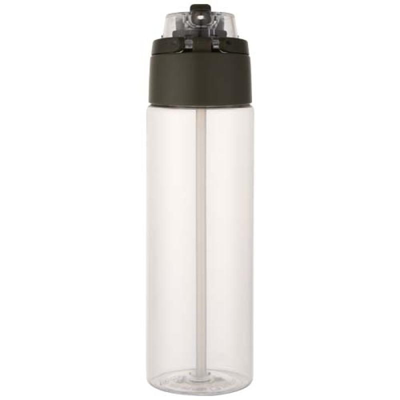 Botella de agua Theron de 700 ml de plástico reciclado RCS con tapa de doble función y pajita abatible