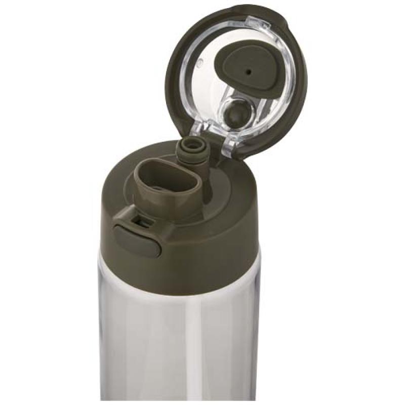 Botella de agua Theron de 700 ml de plástico reciclado RCS con tapa de doble función y pajita abatible