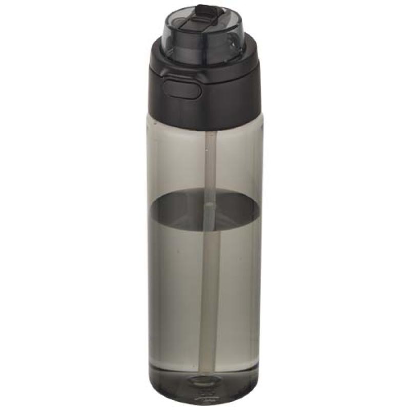 Botella de agua Theron de 700 ml de plástico reciclado RCS con tapa de doble función y pajita abatible