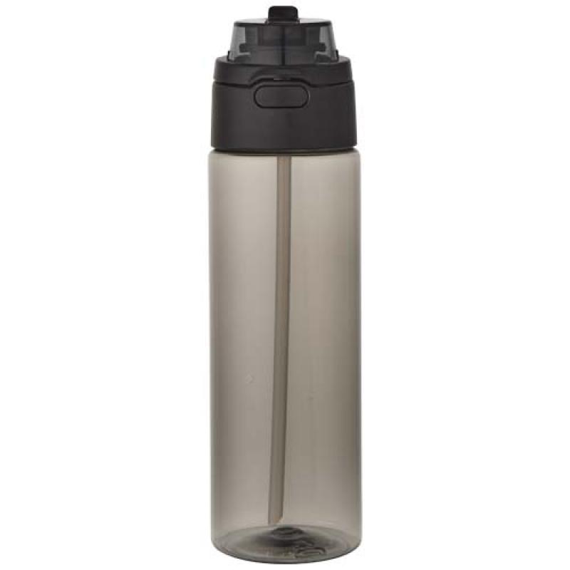 Botella de agua Theron de 700 ml de plástico reciclado RCS con tapa de doble función y pajita abatible