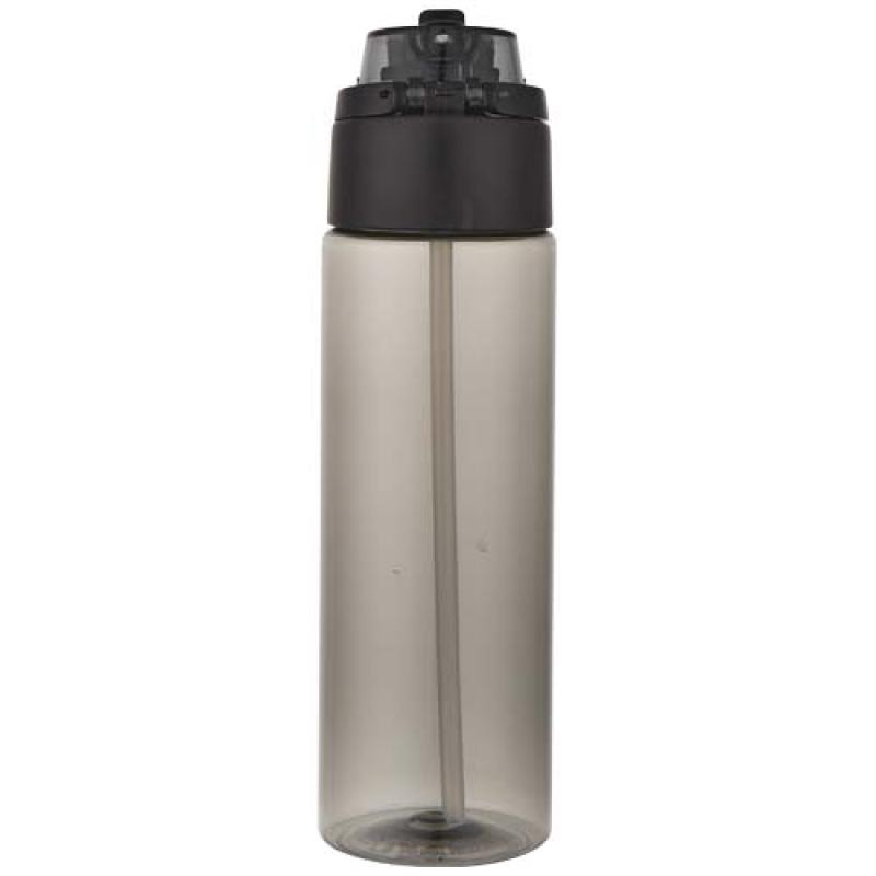 Botella de agua Theron de 700 ml de plástico reciclado RCS con tapa de doble función y pajita abatible