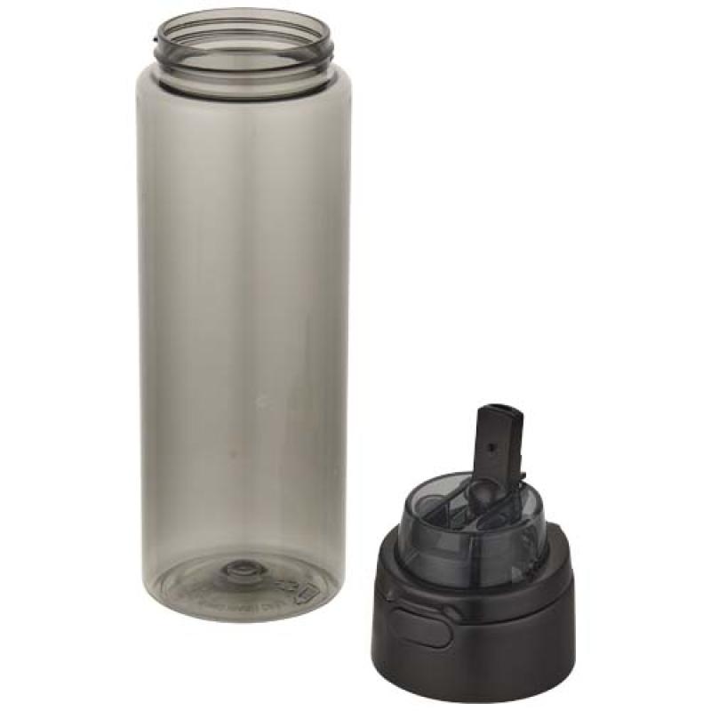 Botella de agua Theron de 700 ml de plástico reciclado RCS con tapa de doble función y pajita abatible