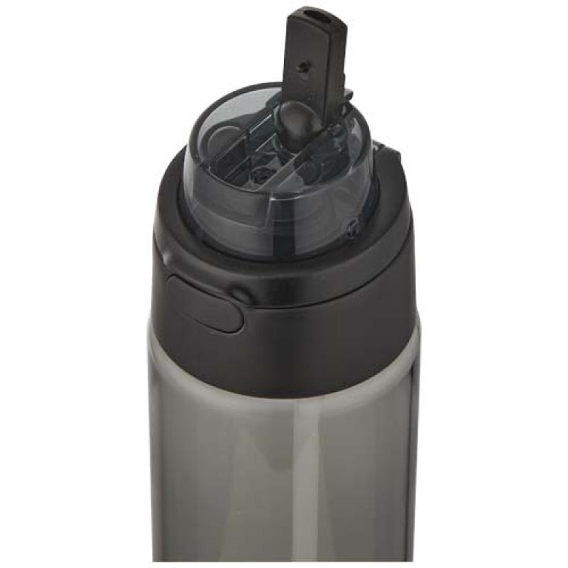 Botella de agua Theron de 700 ml de plástico reciclado RCS con tapa de doble función y pajita abatible