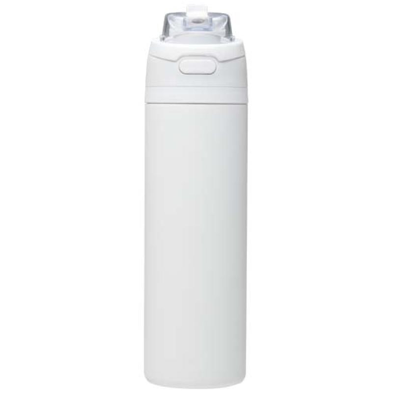 Botella de agua Theron de 800 ml de acero inoxidable de pared simple reciclado (RCS), con tapa de doble función y pajita abat
