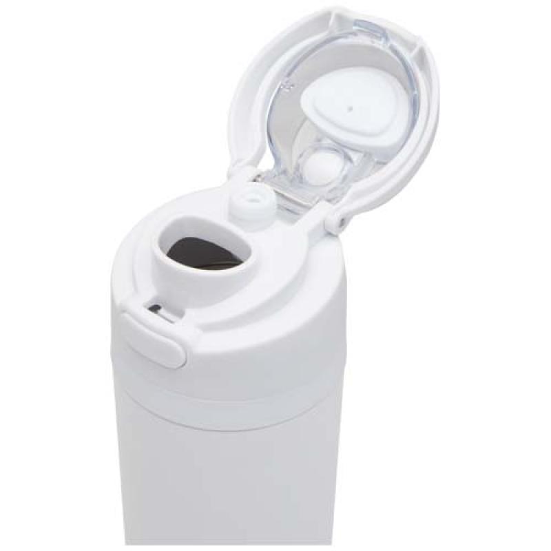 Botella de agua Theron de 800 ml de acero inoxidable de pared simple reciclado (RCS), con tapa de doble función y pajita abat