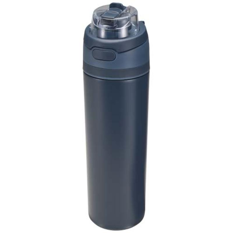Botella de agua Theron de 800 ml de acero inoxidable de pared simple reciclado (RCS), con tapa de doble función y pajita abat