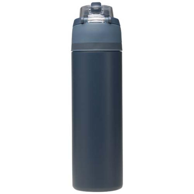 Botella de agua Theron de 800 ml de acero inoxidable de pared simple reciclado (RCS), con tapa de doble función y pajita abat