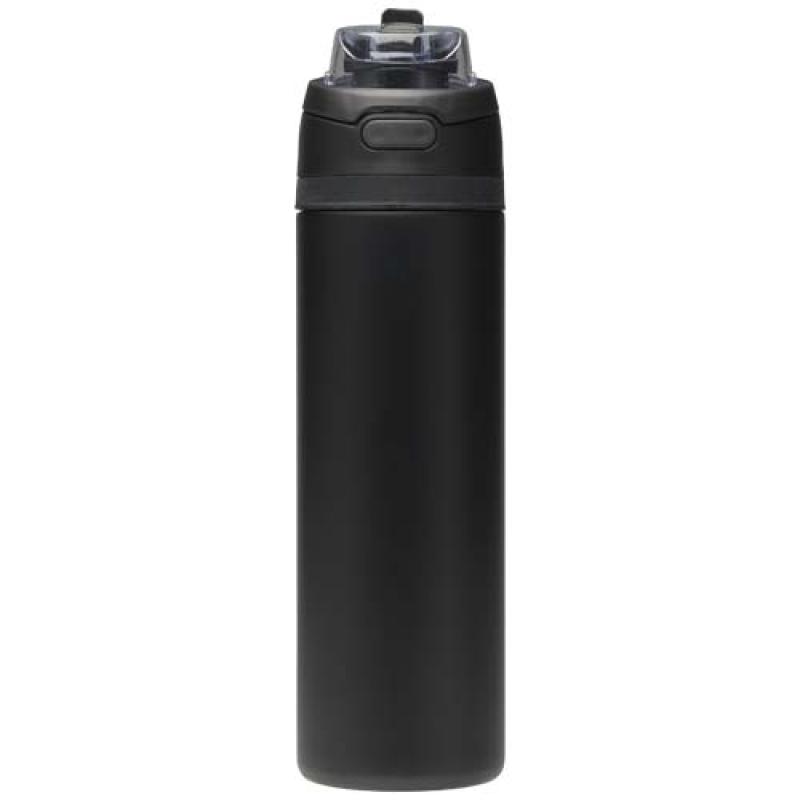 Botella de agua Theron de 800 ml de acero inoxidable de pared simple reciclado (RCS), con tapa de doble función y pajita abat