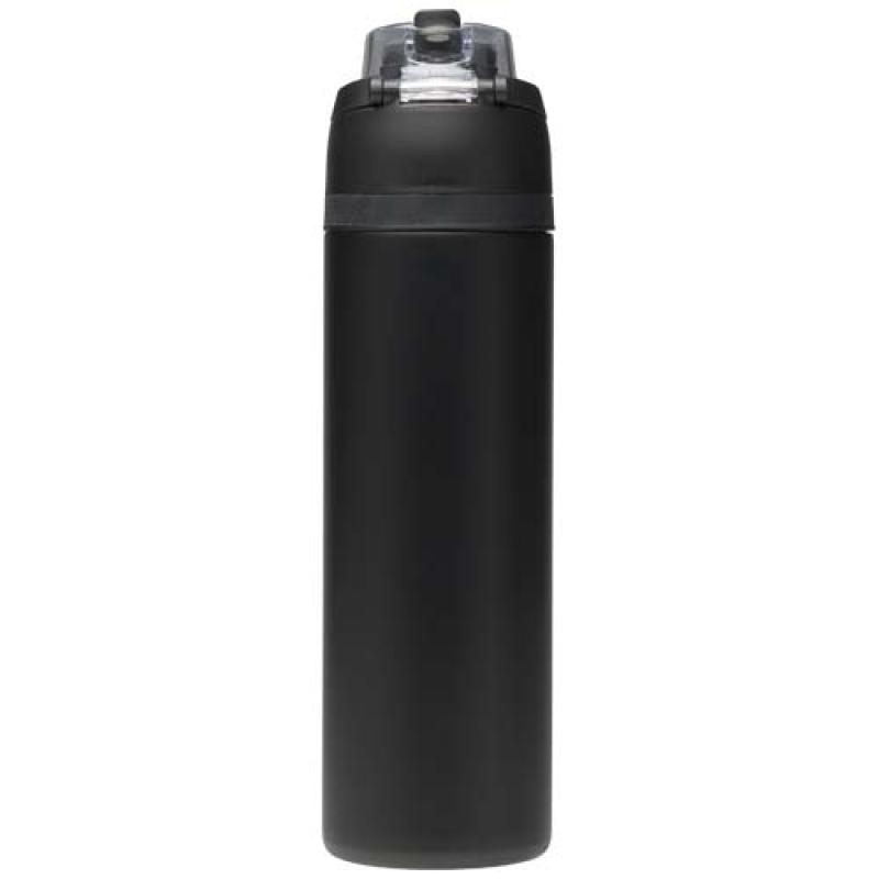 Botella de agua Theron de 800 ml de acero inoxidable de pared simple reciclado (RCS), con tapa de doble función y pajita abat