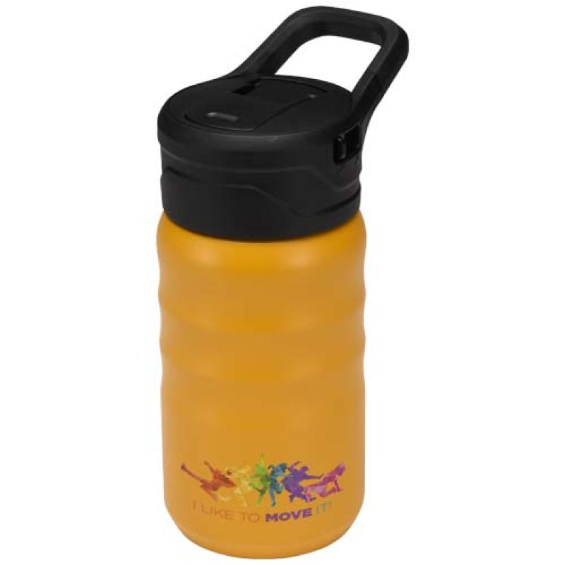 Botella deportiva Knox de 350 ml de acero inoxidable de doble pared reciclado RCS con pajita abatible