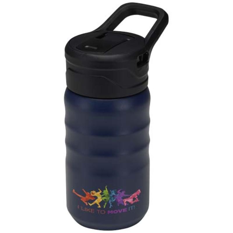 Botella deportiva Knox de 350 ml de acero inoxidable de doble pared reciclado RCS con pajita abatible