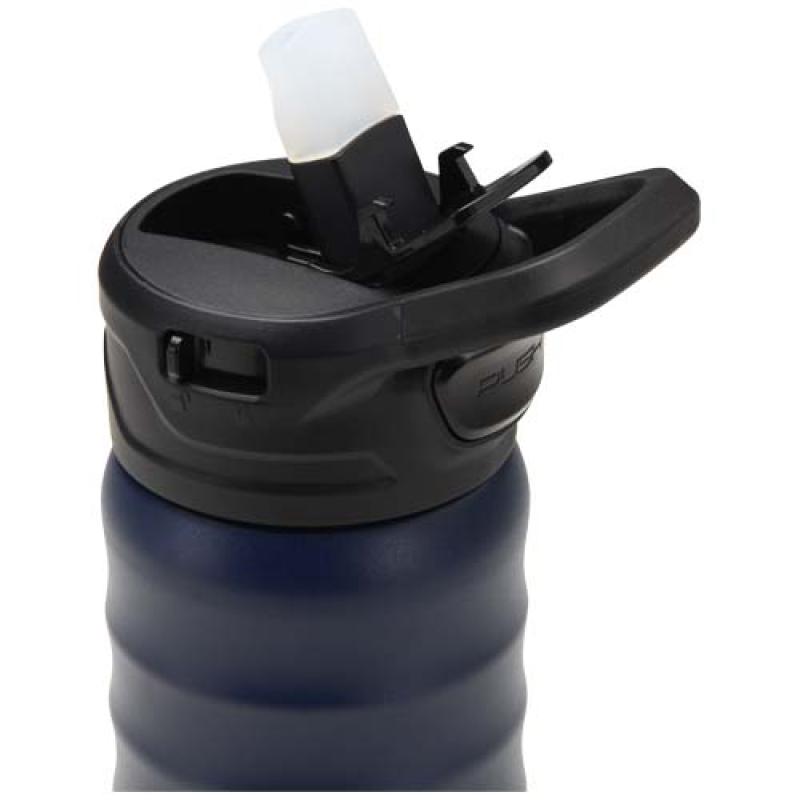 Botella deportiva Knox de 350 ml de acero inoxidable de doble pared reciclado RCS con pajita abatible