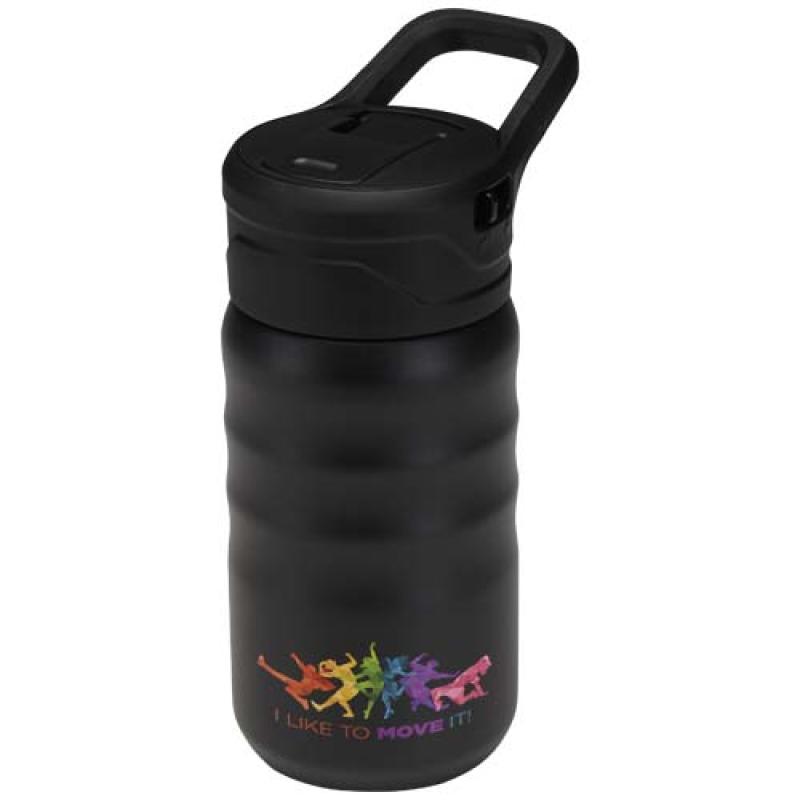 Botella deportiva Knox de 350 ml de acero inoxidable de doble pared reciclado RCS con pajita abatible