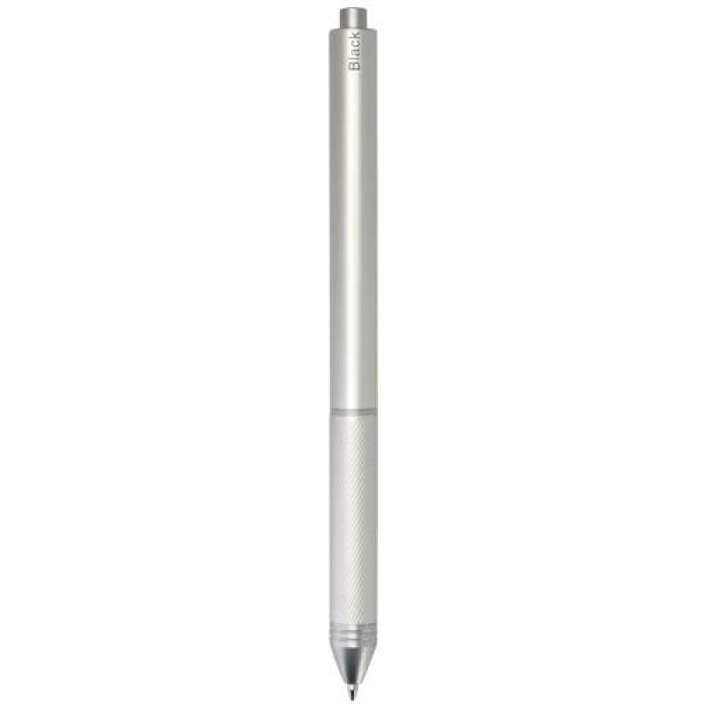 Bolígrafo 4 en 1 de material reciclado RCS de acero inoxidable "Tine"