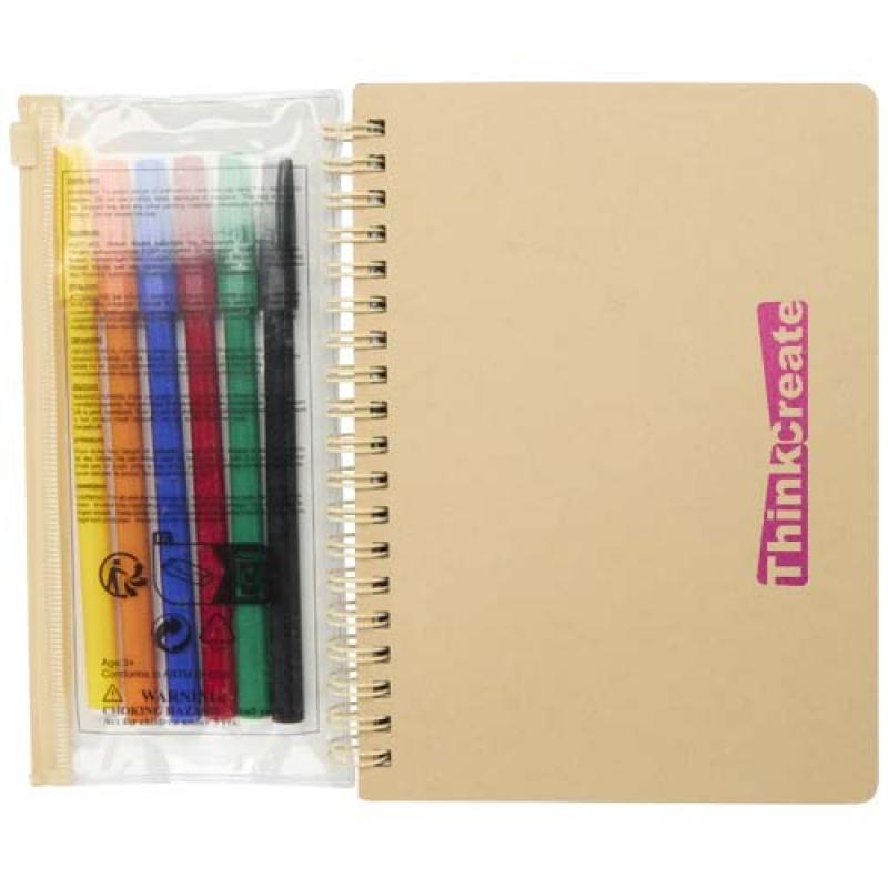 Set de cuaderno de tapa dura y rotuladores Squiggle B6