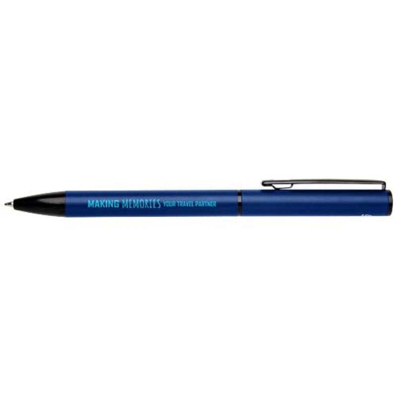Bolígrafo giratorio de aluminio reciclado Verton con funda (tinta azul)