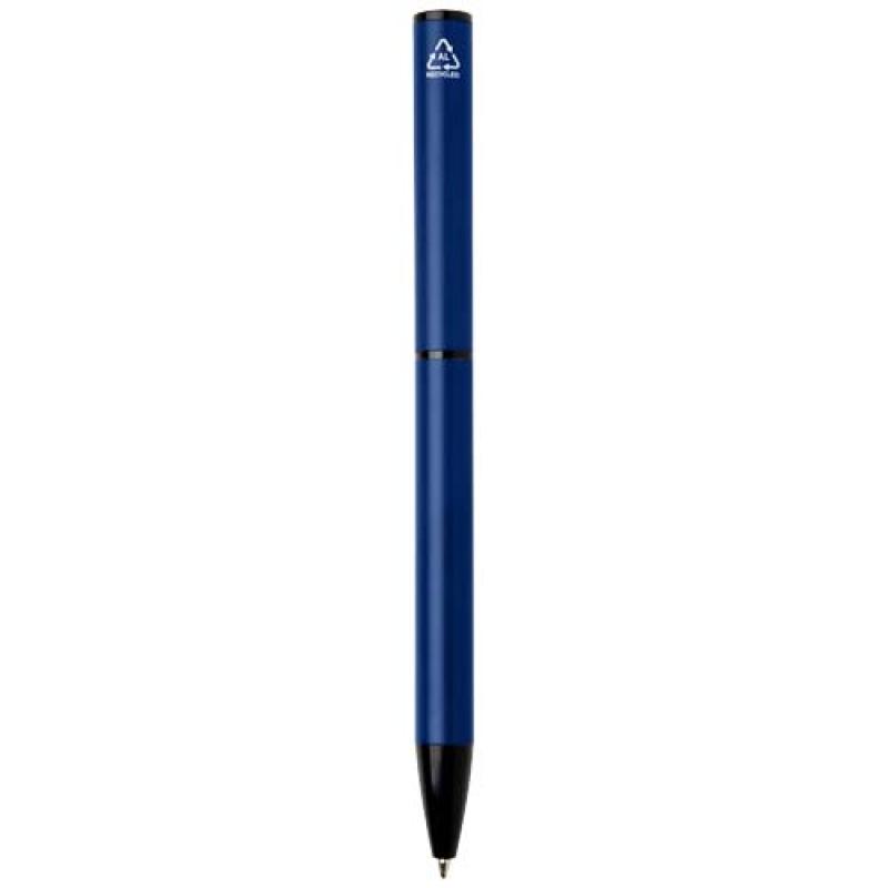 Bolígrafo giratorio de aluminio reciclado Verton con funda (tinta azul)