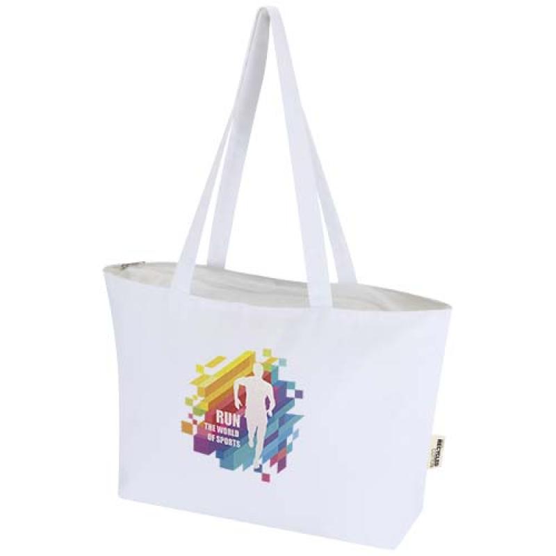 Bolsa Tote de algodón 320 g/m² con cremallera Ningbo