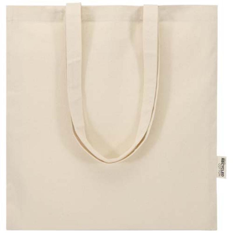 Bolsa Tote de 7 L de algodón reciclado de 140 g/m² con certificado GRS Madras Blend