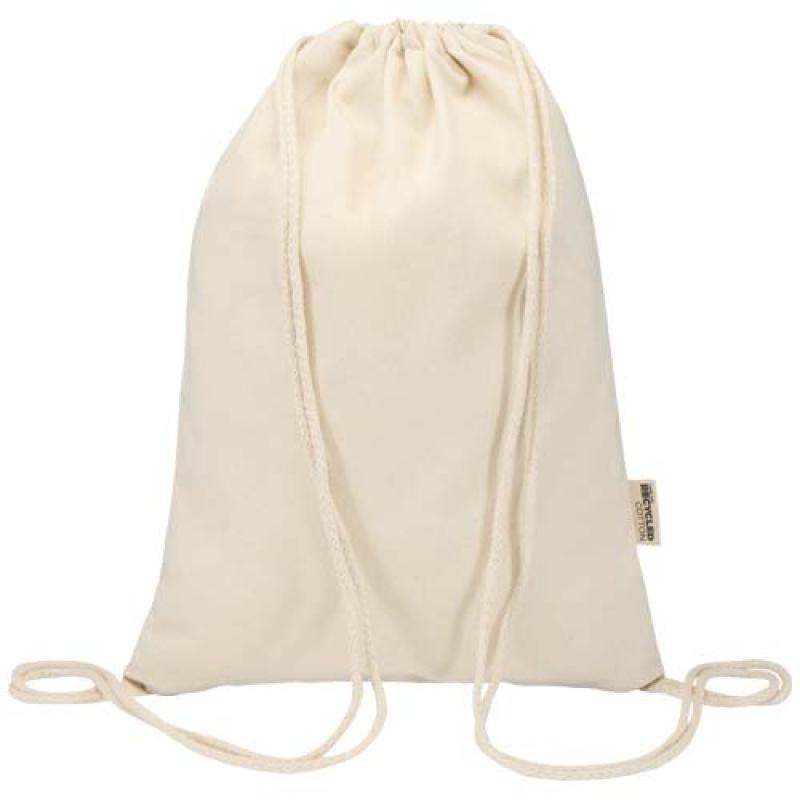 Bolsa de 5 L con cordón de algodón reciclado de 140 g/m² con certificado GRS Oregon Blend