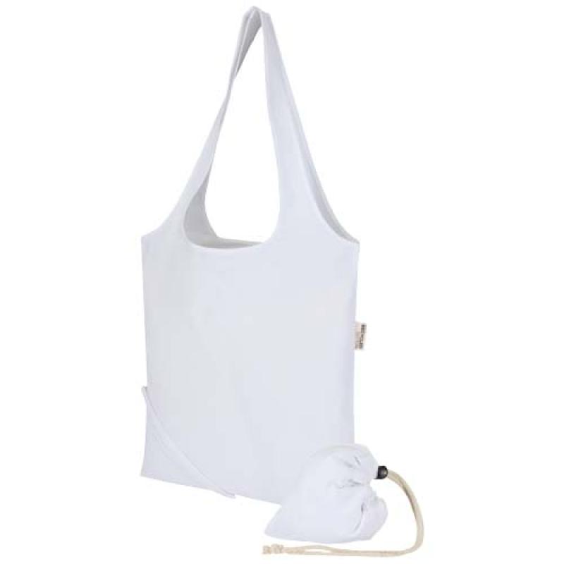 Bolsa de tela de algodón reciclada GRS «Madras Blend», 140 g/m², plegable, 7 l
