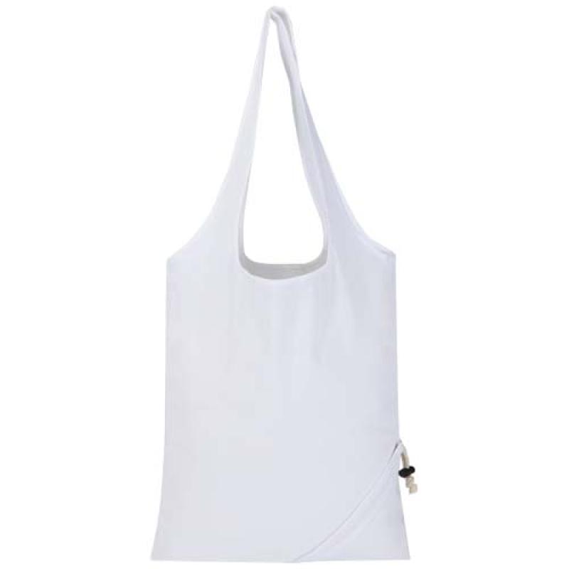Bolsa de tela de algodón reciclada GRS «Madras Blend», 140 g/m², plegable, 7 l