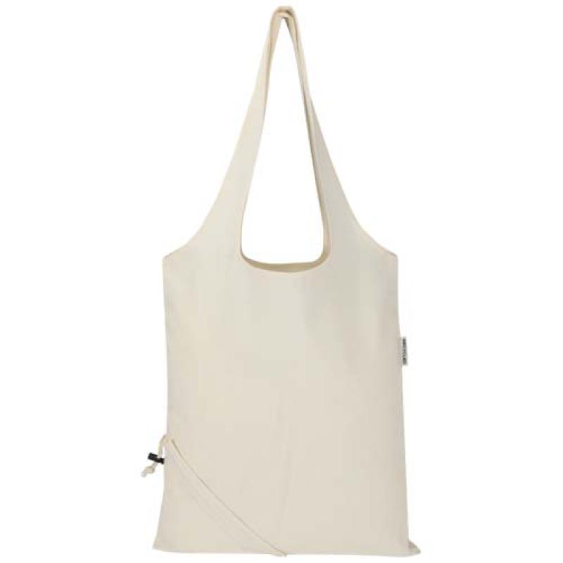 Bolsa de tela de algodón reciclada GRS «Madras Blend», 140 g/m², plegable, 7 l