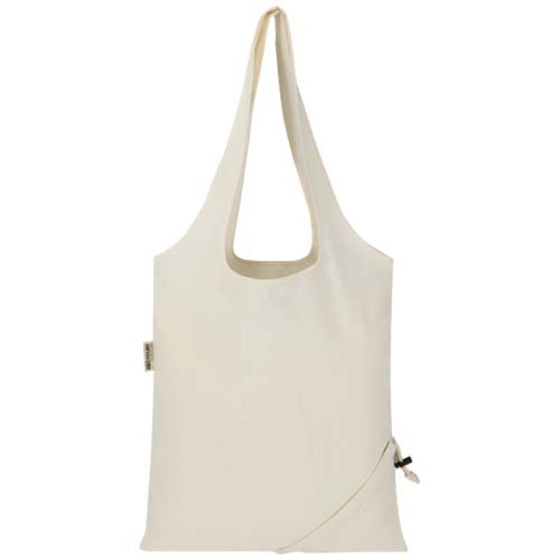 Bolsa de tela de algodón reciclada GRS «Madras Blend», 140 g/m², plegable, 7 l